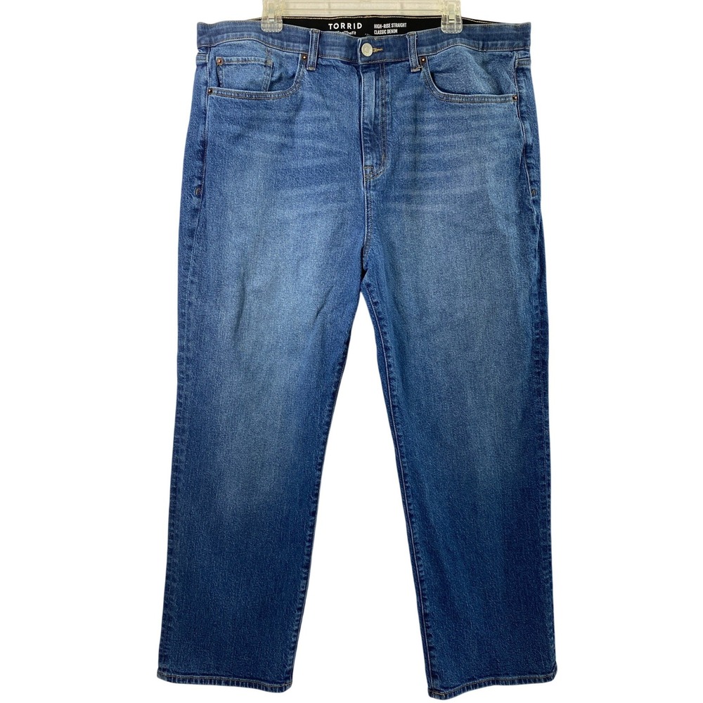Torrid Jeans Women 20R High Rise Straight Medium Wash Denim Stretch